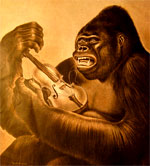 Click For Enlargement: King Kong plays violin